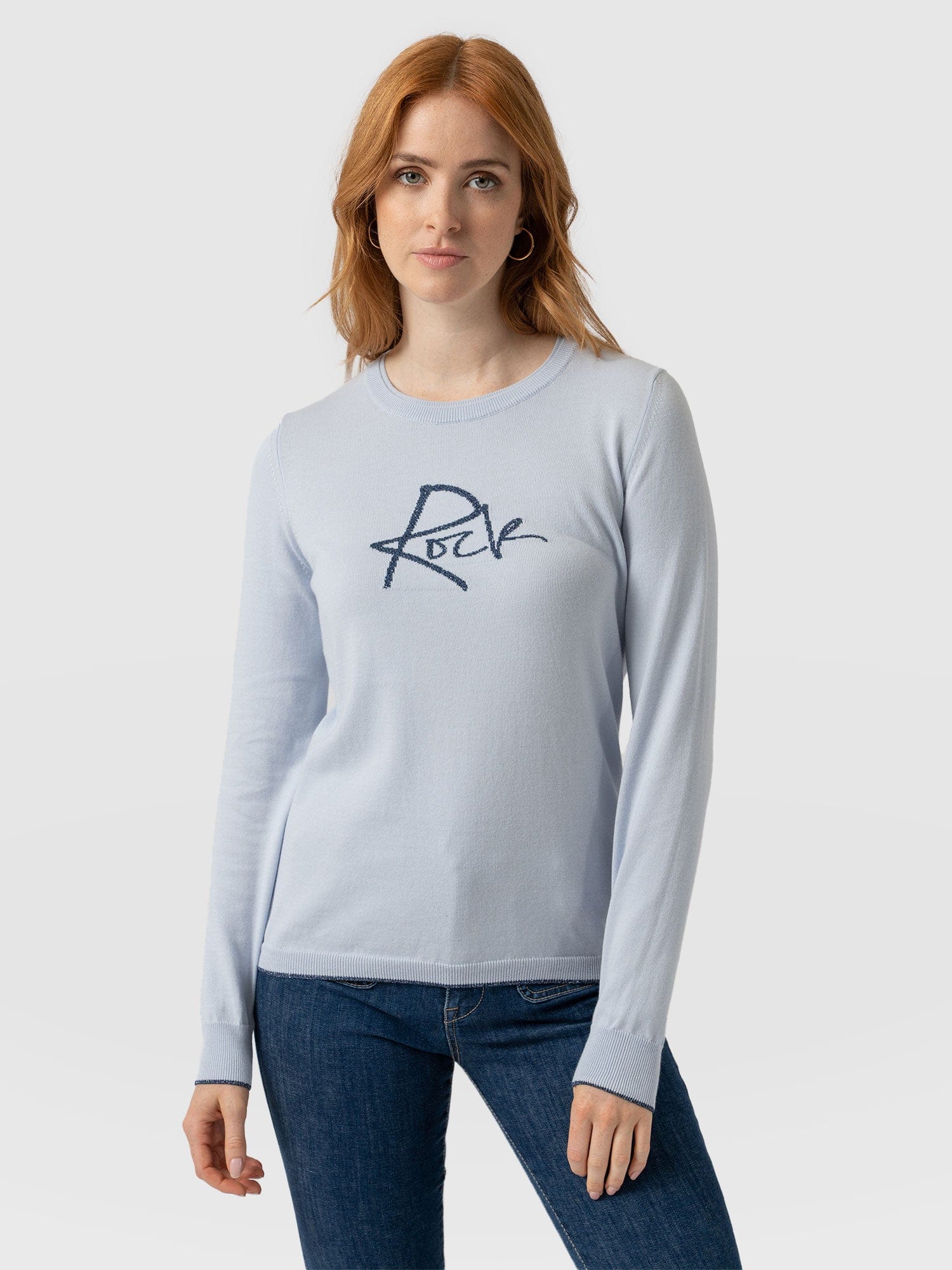 Rock Intarsia Jumper - Pale Blue
